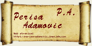 Periša Adamović vizit kartica